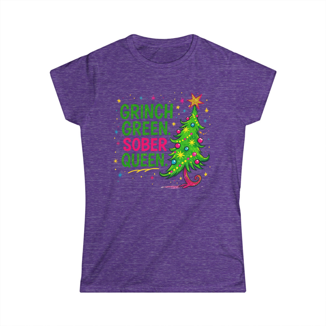 Green Grinch Sober Queen - Women's Softstyle Tee