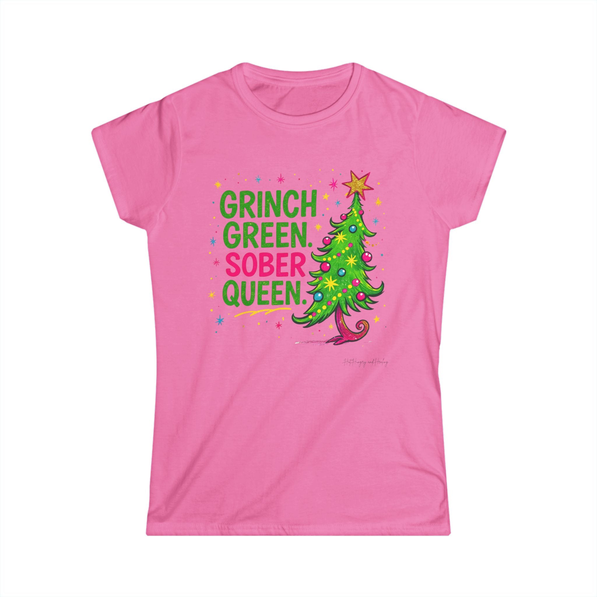 Green Grinch Sober Queen - Women's Softstyle Tee