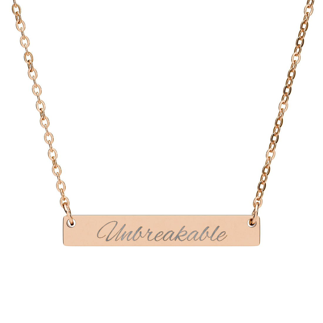 Unbreakable - Horizontal Bar Necklace (Engraving)