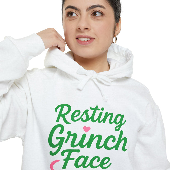 Resting Grinch Face Unisex Garment-Dyed Hoodie