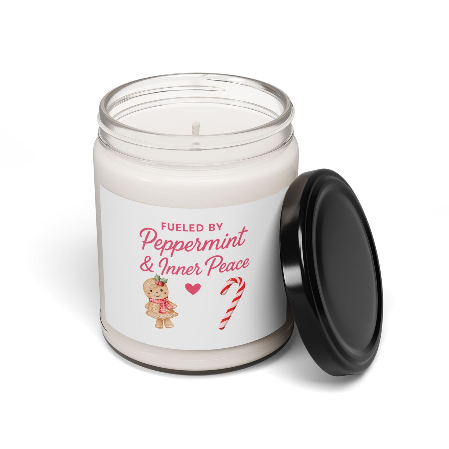 Fueled by peppermint and inner peace Scented Soy Candle, 9oz
