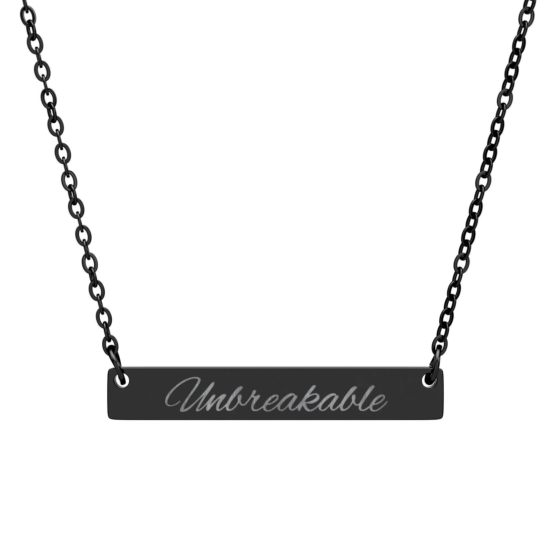 Unbreakable - Horizontal Bar Necklace (Engraving)