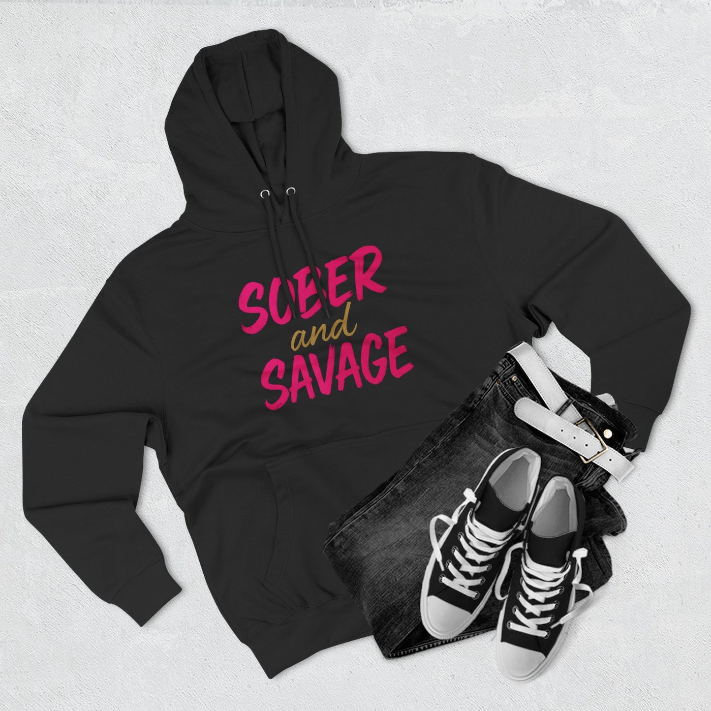 Fleece Hoodie - Sober and Savage Design