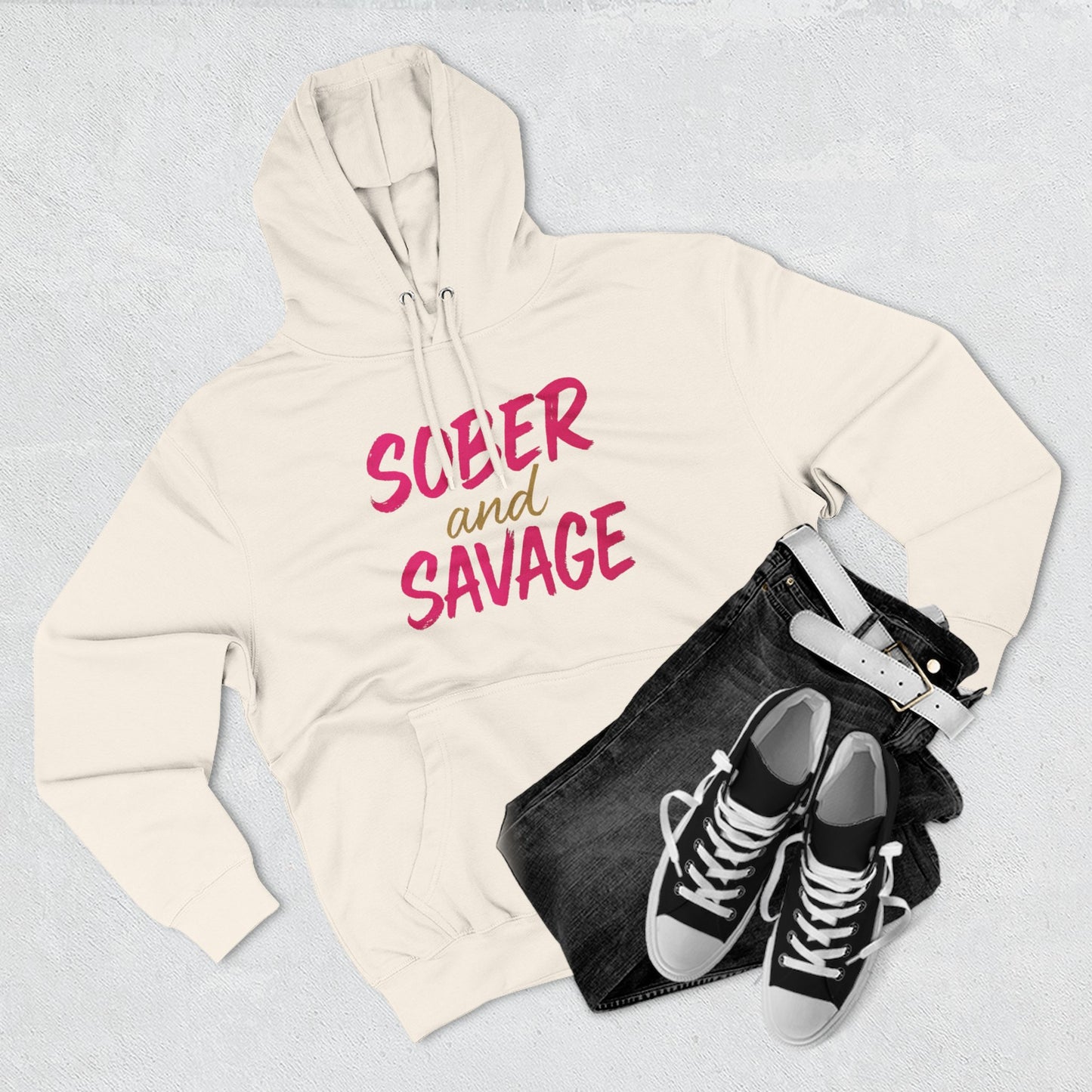 Fleece Hoodie - Sober and Savage Design