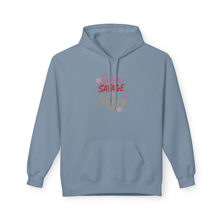 Sober Savage & Sleighing it  - Unisex Midweight Softstyle Fleece Hoodie