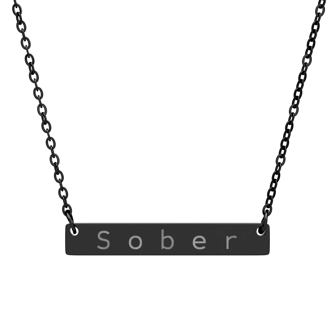 Sober. - Horizontal Bar Necklace (Engraving)