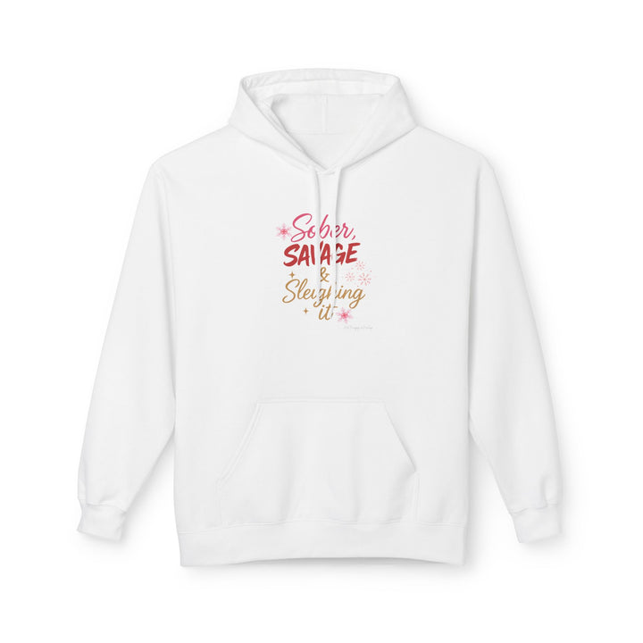 Sober Savage & Sleighing it  - Unisex Midweight Softstyle Fleece Hoodie