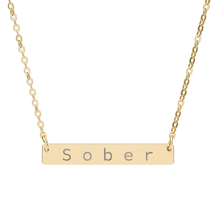 Sober. - Horizontal Bar Necklace (Engraving)