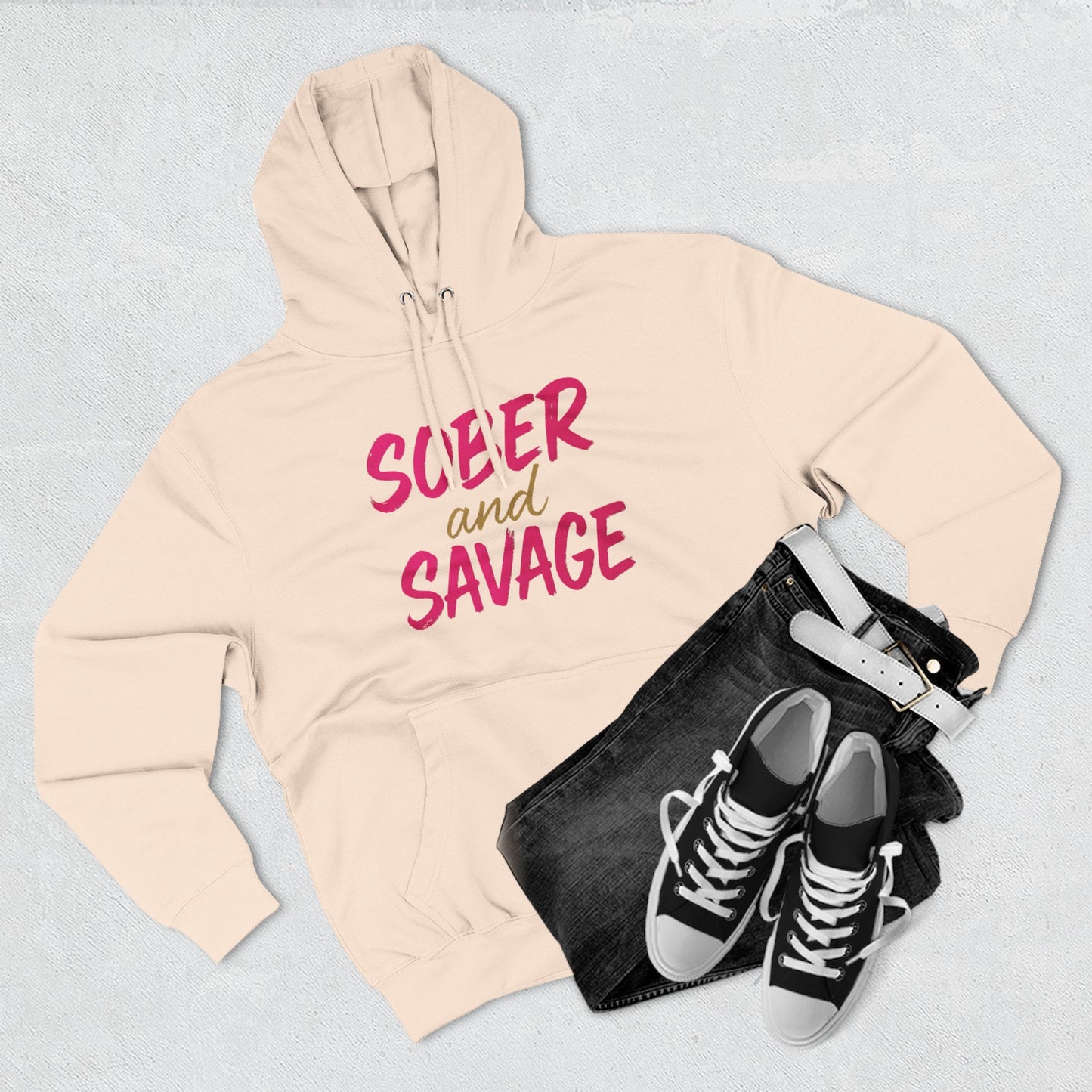Fleece Hoodie - Sober and Savage Design