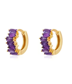 Fashion Geometric Plating Metal Artificial Gemstones Copper Earrings